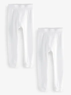 Blanc - Lot de 2 leggings thermiques (2-16ans)