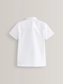 Blanc - Lot de 2 Manches courtes Chemises scolaires extensibles (3-16ans)