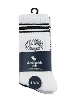 Blanc - Lot de 3 paires de chaussettes Abercrombie & Fitch