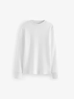 Blanc - Lot de 3 T-shirts à manches longues 100 % coton (1.5-16ans)