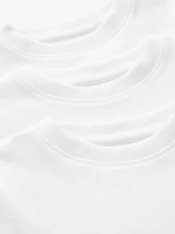 Blanc - Lot de 3 T-shirts à manches longues 100 % coton (1.5-16ans)