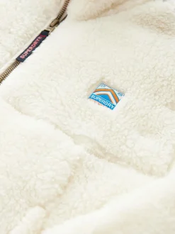 Blanc - Polaire Superdry quart zippée