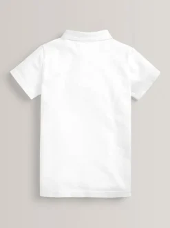 Blanc - Polo scolaire en coton 100% à fermeture facile 2 Lot (3-16ans)