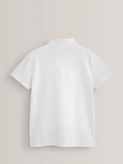 Blanc - Polos en coton à manches courtes pour l'école, lot de 2 (3-16ans)