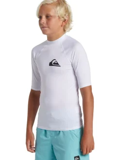 Blanc - Quiksilver Jeunes Manches courtes UPF50 Gilet anti-éclaboussures