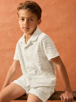 Blanc - Reiss Emil SmileyWorld | Chemise Reiss Wave texturée