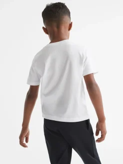 Blanc - T-shirt à col ras du cou en coton Reiss Bless