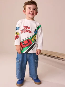 Blanc - T-shirt à manches longues Hot Wheels (9mths-8yrs)