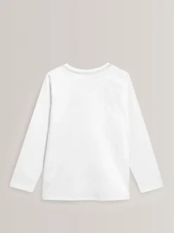 Blanc - T-shirt à manches longues (3-16ans)