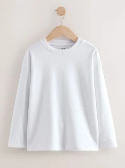 Blanc - T-shirt confortable à manches longues (3-16 ans)