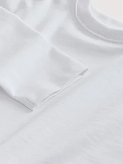 Blanc - T-shirt confortable à manches longues (3-16 ans)