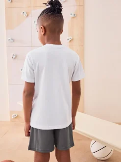 Blanc - T-shirt de sport (3-16ans)