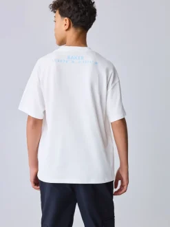 Blanc - T-shirt graphique oversize Baker by Ted Baker