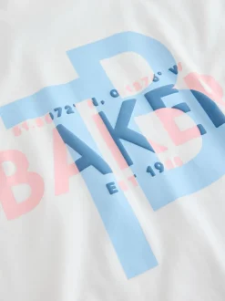 Blanc - T-shirt graphique oversize Baker by Ted Baker