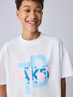 Blanc - T-shirt graphique oversize Baker by Ted Baker