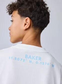 Blanc - T-shirt graphique oversize Baker by Ted Baker