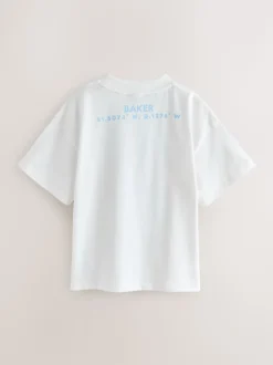 Blanc - T-shirt graphique oversize Baker by Ted Baker