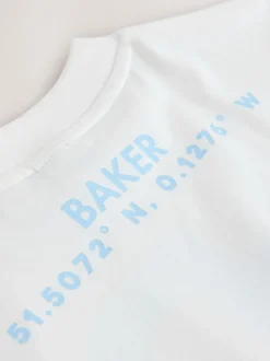 Blanc - T-shirt graphique oversize Baker by Ted Baker