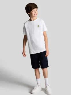 Blanc - T-shirt Lyle & Scott Essentials Col rond pour Garçons