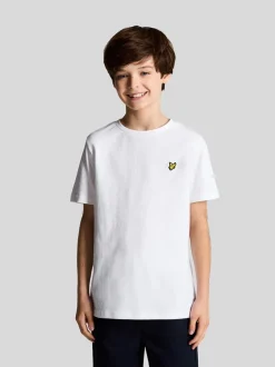 Blanc - T-shirt Lyle & Scott Essentials Col rond pour Garçons
