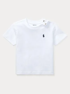 Blanc - T-shirt Polo Ralph Lauren jersey à logo bébé