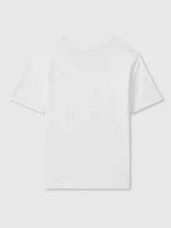 Blanc - T-shirt Reiss Bless à col ras du cou