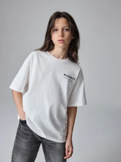 Blanc - T-shirt SmallSaints Oversize Girls Underground Col rond