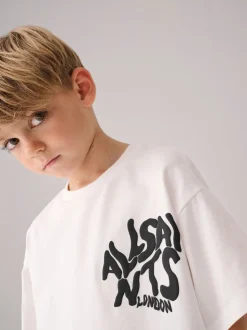 Blanc - T-shirt smALLSAINTS oversize à logo Orlando et Col rond