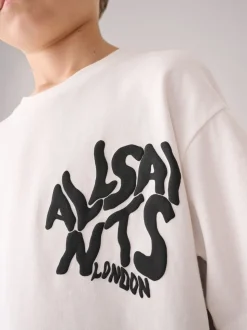 Blanc - T-shirt smALLSAINTS oversize à logo Orlando et Col rond