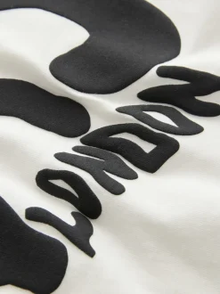 Blanc - T-shirt smALLSAINTS oversize à logo Orlando et Col rond