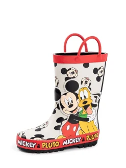 Blanc - Vanilla Underground Bottes en caoutchouc Mickey & Pluto garçon avec poignées