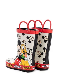Blanc - Vanilla Underground Bottes en caoutchouc Mickey & Pluto garçon avec poignées