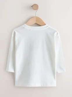 Blanc Best Bro - T-shirt imprimé graphique à manches longues (3mois-8ans)