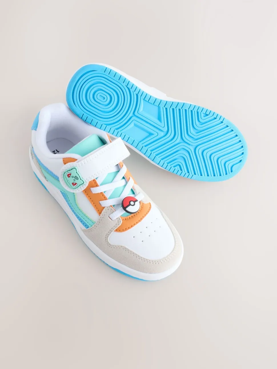 Blanc color block - Baskets Pokemon à lacets élastiques