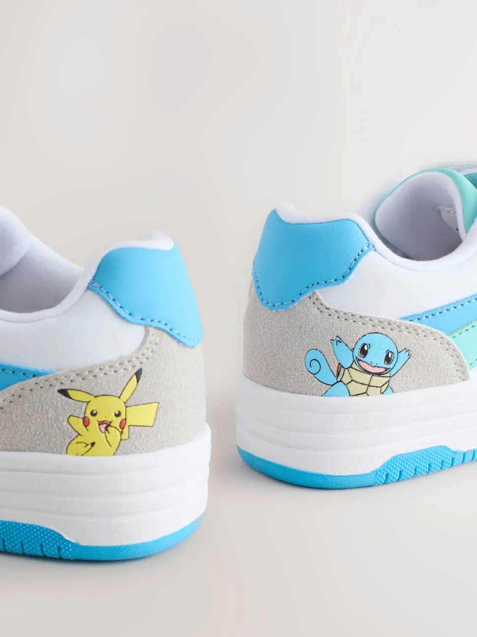 Blanc color block - Baskets Pokemon à lacets élastiques