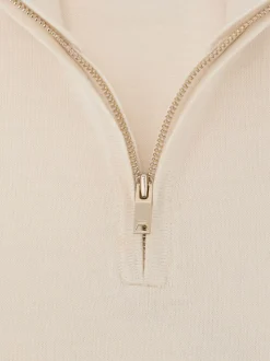 BLANC DE NEIGE - Pull Reiss Blackhall à quart de zip en laine mérinos