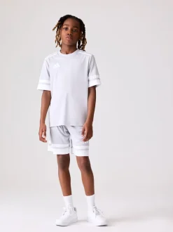 Blanc et gris - adidas Squadra 25 Kids Shorts