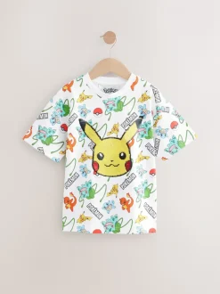 Blanc imprimé - T-shirt Pokémon Sequin sequins (4-14ans)