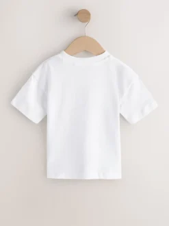 Blanc imprimé palmiers - Petit t-shirt graphique à manches courtes (3mois à7ans)