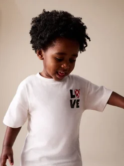 Blanc Love - T-shirt de Saint-Valentin à manches courtes (3mois à7ans)