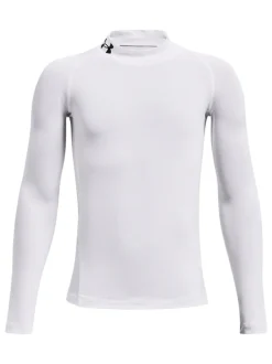 Blanc perlé - T-shirt Under Armour Heat Geat à manches longues à col fictif