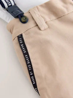 Blanc/ Pierre - Ensemble Baker by Ted Baker : Chemise, Pantalons et Bretelles