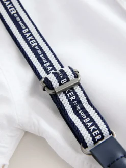 Blanc/ Pierre - Ensemble Baker by Ted Baker : Chemise, Pantalons et Bretelles