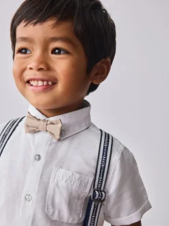 Blanc/ Pierre - Ensemble Baker by Ted Baker : Chemise, Pantalons et Bretelles