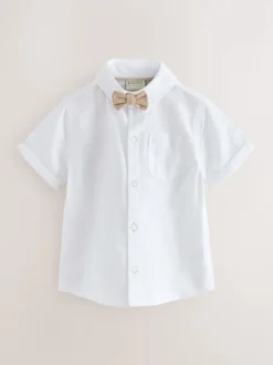 Blanc/ Pierre - Ensemble Baker by Ted Baker : Chemise, Pantalons et Bretelles