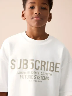 Blanc Sub5Berceaux - T-shirt graphique Imprimé Heavyweight Manchester Courts (3-16ans)