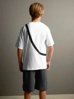 Blanc/anthracite - Subscribe Ensemble t-shirt et short à manches courtes (3-16ans)