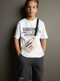 Blanc/anthracite - Subscribe Ensemble t-shirt et short à manches courtes (3-16ans)