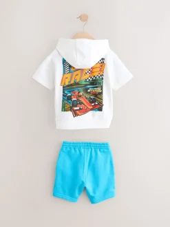 Blanc/aqua - Ensemble sweat-shirt et short (3mths-8yrs)