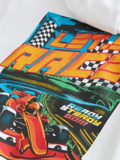 Blanc/aqua - Ensemble sweat-shirt et short (3mths-8yrs)